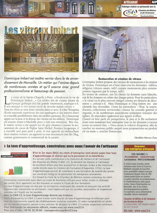 Presse vitrail